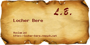Locher Bere névjegykártya